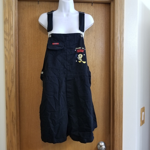 Warner Bros. Denim - Looney Tunes Black Tweety Overalls Shorts 18W 20W